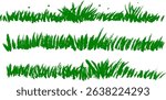 Long Grass Crayon Chalk Drawing Vector Set