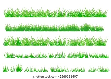 long grass set, green grass background