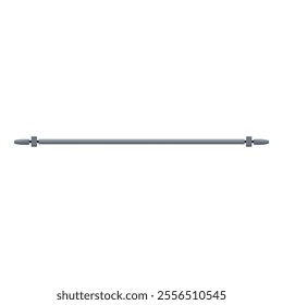 Long gray metal rod with hexagonal nuts connecting to threaded rods, creating a sturdy and reliable structure, isolated on white background