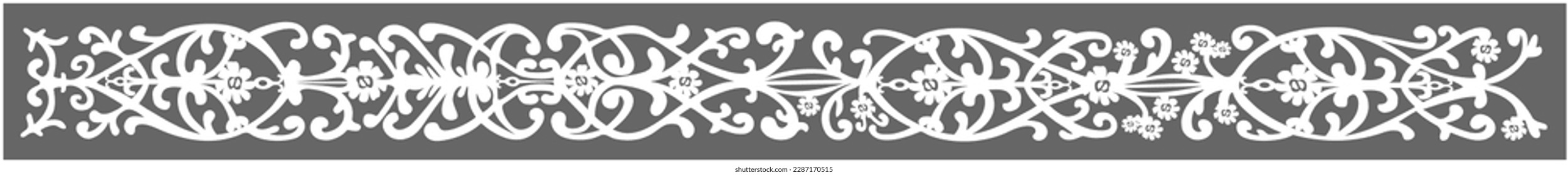 Long gray and white ornament