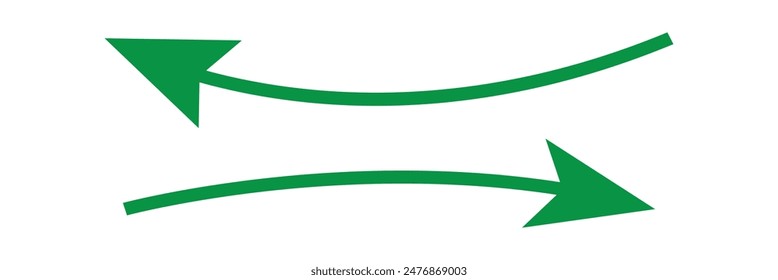 long green arrow icon. pointing  long Arrow vector . green arrow or web design.business growth direction vector. arrow direction vector.