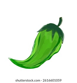long green chili fat without background