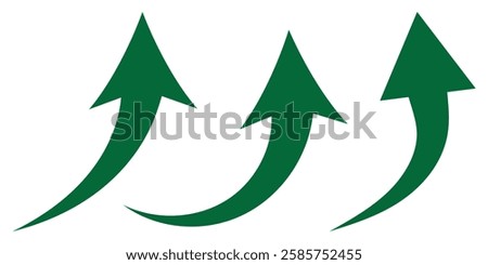 Long green curved arrow icon vector. Long arrow vector. Flat style green arrow symbol. green long curved arrow design eps 10 