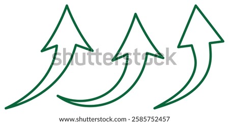 Long green curved arrow icon vector. Long arrow vector. Flat style green arrow symbol. green long curved arrow design eps 10 