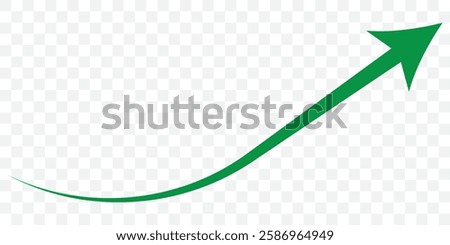 Long green curved arrow icon vector. Long arrow vector. Flat style green arrow symbol. green long curved arrow. EPS 10.