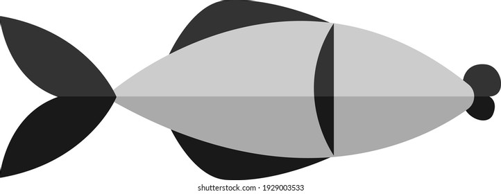 Peixe cinza longo, ilustração, vetor sobre fundo branco.