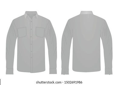 Long grey sleeve shirt. vector illustration