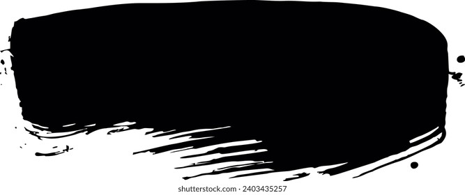 Lang grauer Hintergrund für Text. Schwarze Vektorbürste streichelt. Farbige Farbe auf weißem Hintergrund. Für Banner und Postkartendesign.