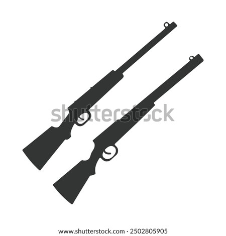 A long gun Silhouette vector art design. weapon icon logo illustration. Long barrel gun symbol.