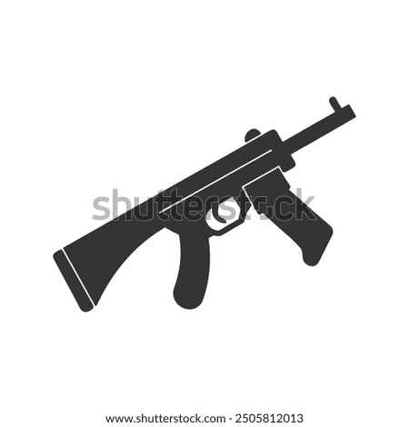 A long gun Silhouette vector art dosing. weapon icon logo illustration. Long barrel gun symbol. Short gun. Hands gun vector.