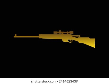Long gun vector. army weapon set.