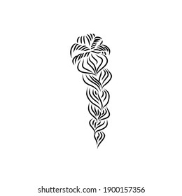 trenzas largas trenzas gruesas hembras de visión trasera diseño de logo vectorial ilustración gráfica signo y símbolo para salón de belleza de moda