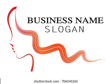 long hair lady face vector design