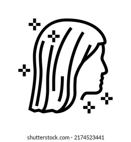 long hair line icon vector. long hair sign. isolated contour symbol black illustration