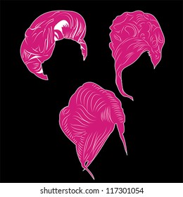 long Hair styling, vector