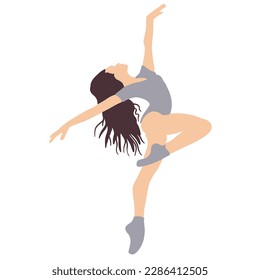 Long hair woman dancing balet ,good for graphic design resource.
