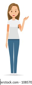 A long hair young woman is informed