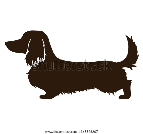 Download Long Haired Dachshund Silhouette Stock Vector (Royalty ...