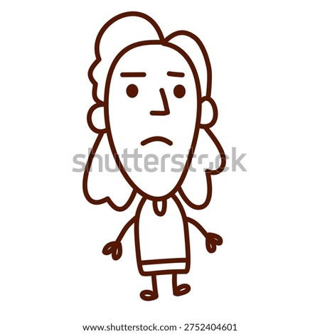 long haired man looking sad wearing blue tank top with unhappy expression
