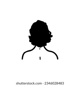 long haired man silhouette vector illustration