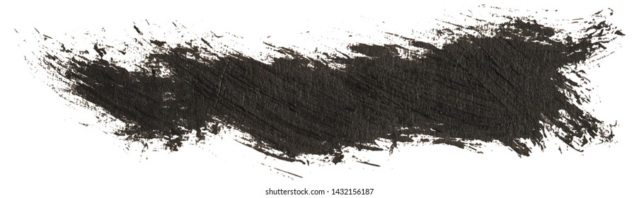 Long hand drawn isolated black ink oil paintbrush stripe with dirty black color esp 10 vector illustration.