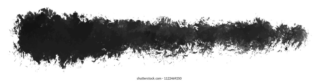 Long hand drawn isolated paintbrush stripe with dirty black color esp 10 vector illustration