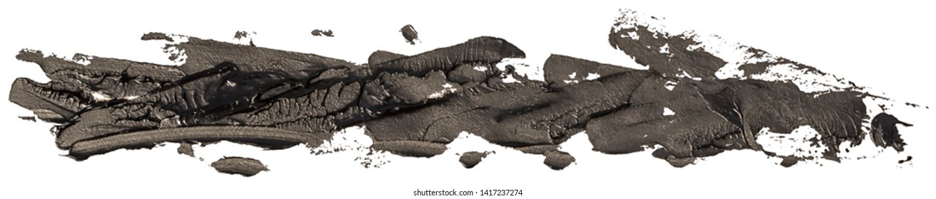 Long hand drawn isolated paintbrush stripe with dirty black color esp 10 vector illustration.