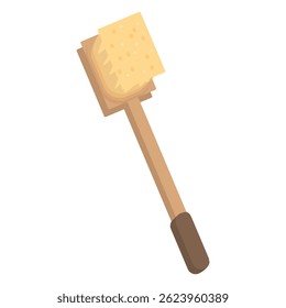 Long handle bath brush with natural bristles for exfoliating and reaching