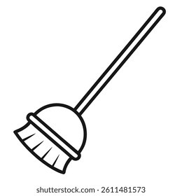 Long handle brush icon vector illustration on white background