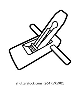 long handle wood planer tool black and white