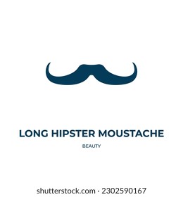 long hipster moustache vector icon. long hipster moustache, hipster, moustache filled icons from flat beauty concept. Isolated black glyph icon, vector illustration symbol element for web design and 