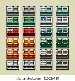 Long horizontal 3D boxes at night for video games
