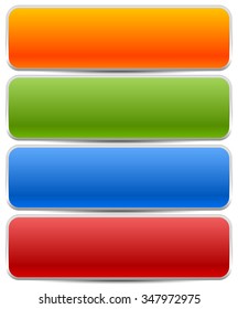 Long, horizontal button, banner backgrounds in several colors with big space.