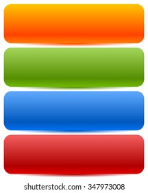 Long, horizontal button, banner backgrounds in several colors with big space.