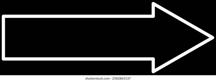 Long Horizontal curve Arrows icon, silhouette, vector. Arrow pointing right. vector illustrator,