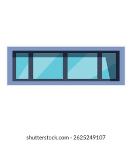 Long horizontal window is embedded in the facade of a modern building