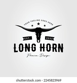 long horn bufallo head logo vector illustration design