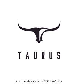 Long Horn Bull Buffalo Cow Cattle Head Toro Taurus logo design inspiration