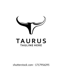 Long Horn Bull Buffalo Cow Cattle Head Toro Taurus logo design inspiration