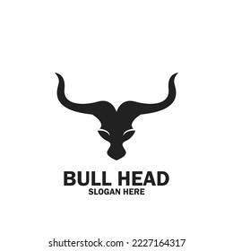 Long Horn Bull Buffalo Cow Cattle Head Toro Taurus logo design inspiration