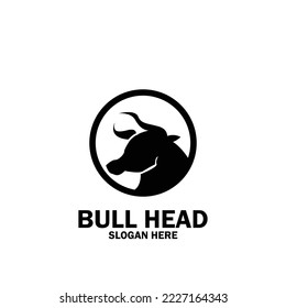 Long Horn Bull Buffalo Cow Cattle Head Toro Taurus logo design inspiration