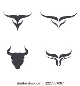 Long Horn Bull Buffalo Cow Cattle Head Toro Taurus logo design inspiration