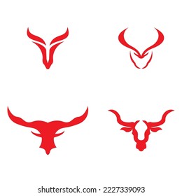 Long Horn Bull Buffalo Cow Cattle Head Toro Taurus logo design inspiration