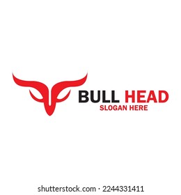 Long Horn Bull Buffalo Cow Cattle Head Toro Taurus logo design inspiration