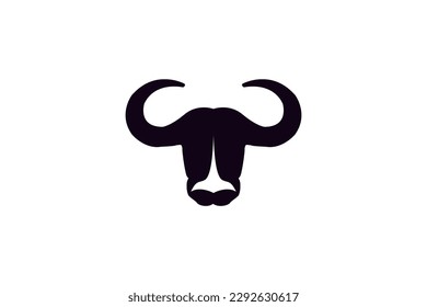 Long Horn Bull Buffalo Cow Cattle Head Toro Taurus logo design inspiration