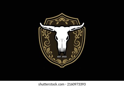 LONG HORN BULL HEAD LOGO VINTAGE