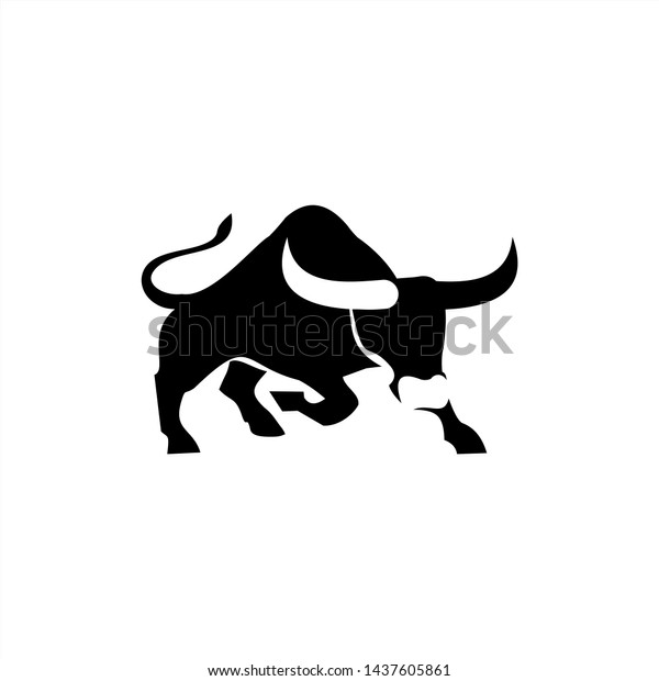 Long Horn Bull Logo Modern Animal Stock Vector (royalty Free 