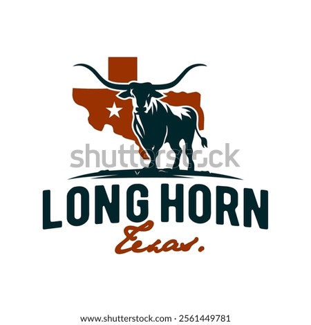 long horn bull texas vintage logo design vector template illustration