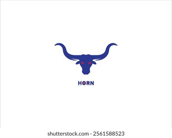 Long horn design , vector  , illustration , skull head silhouette vector illustration, and template.
