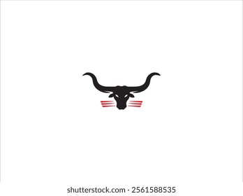 Long horn design , vector  , illustration , skull head silhouette vector illustration, and template.